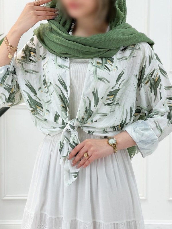 شومیز مانتویی آبرنگی