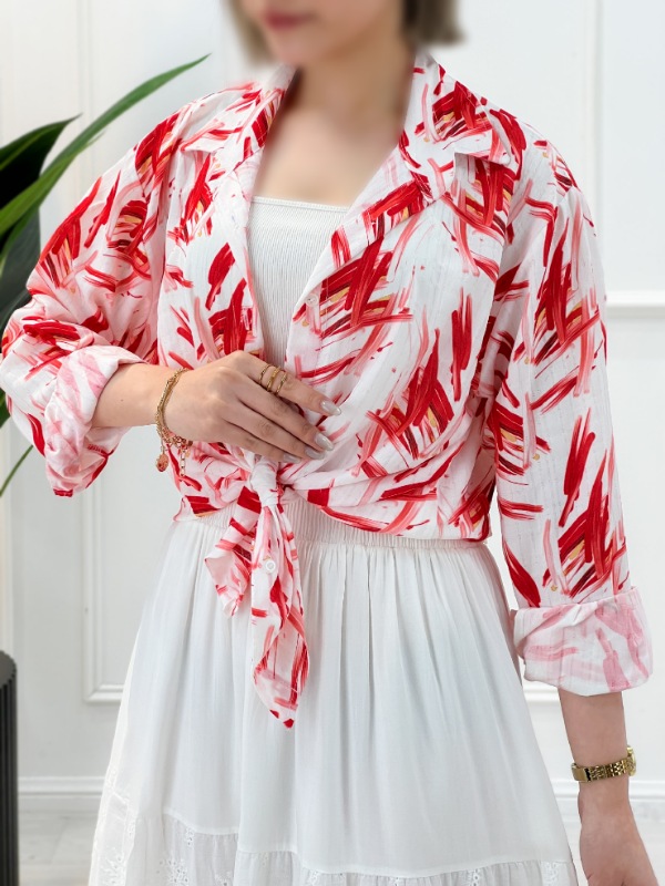 شومیز مانتویی آبرنگی