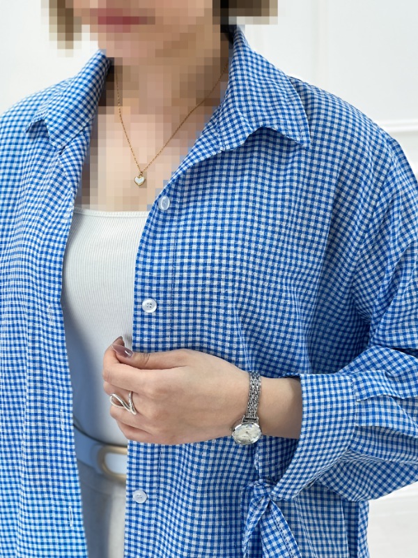 شومیز مانتویی آستین گره