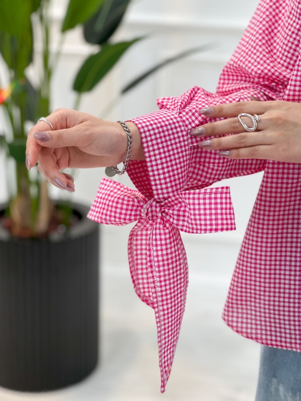 شومیز مانتویی آستین گره