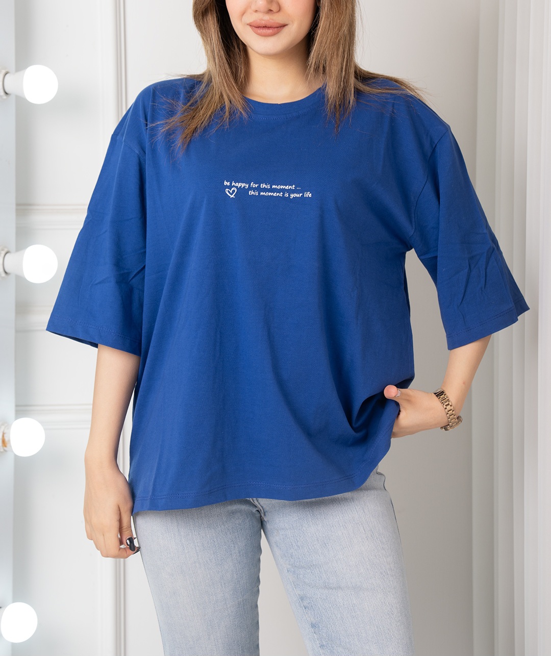 تیشرت باکسی be happy