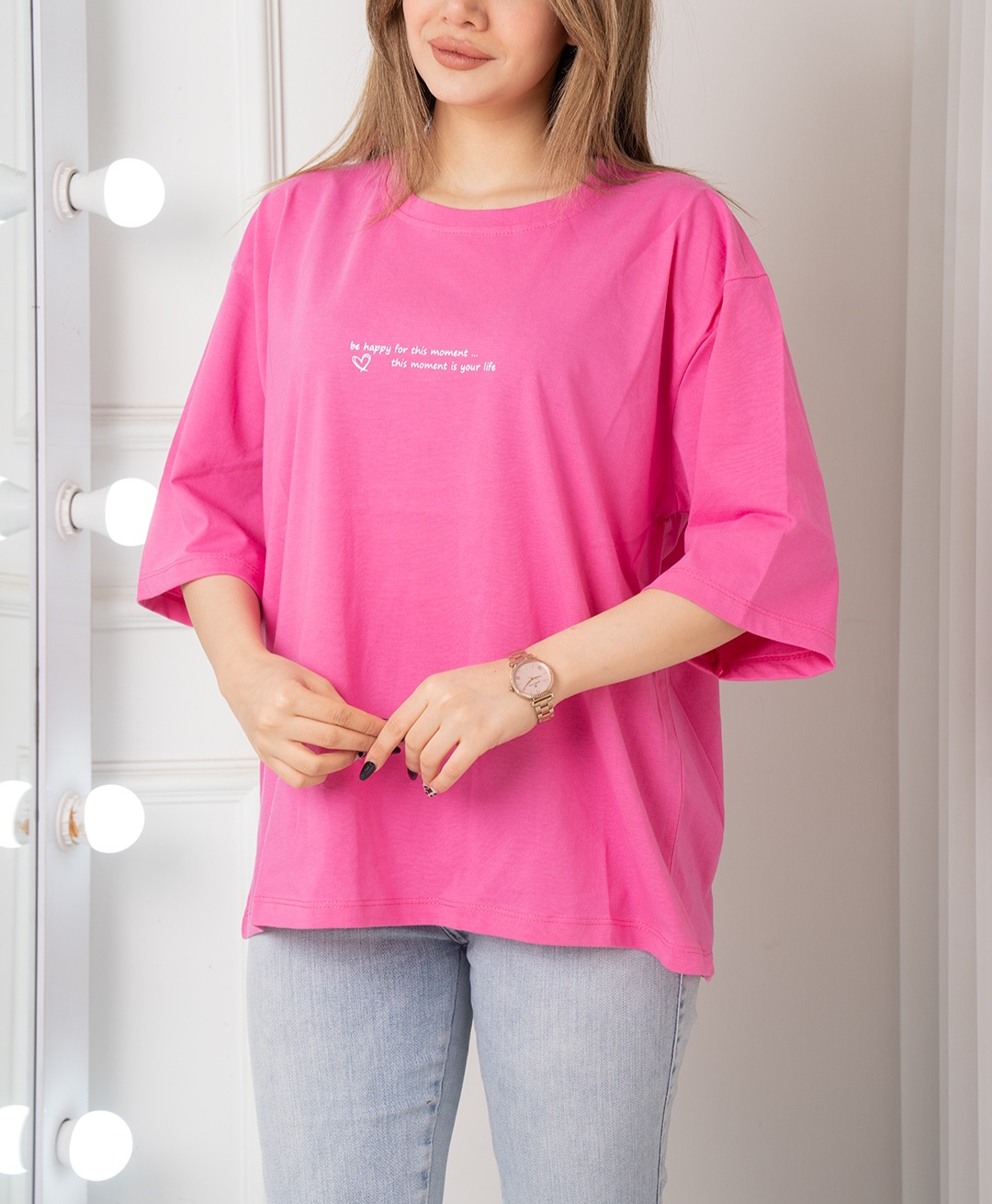 تیشرت باکسی be happy