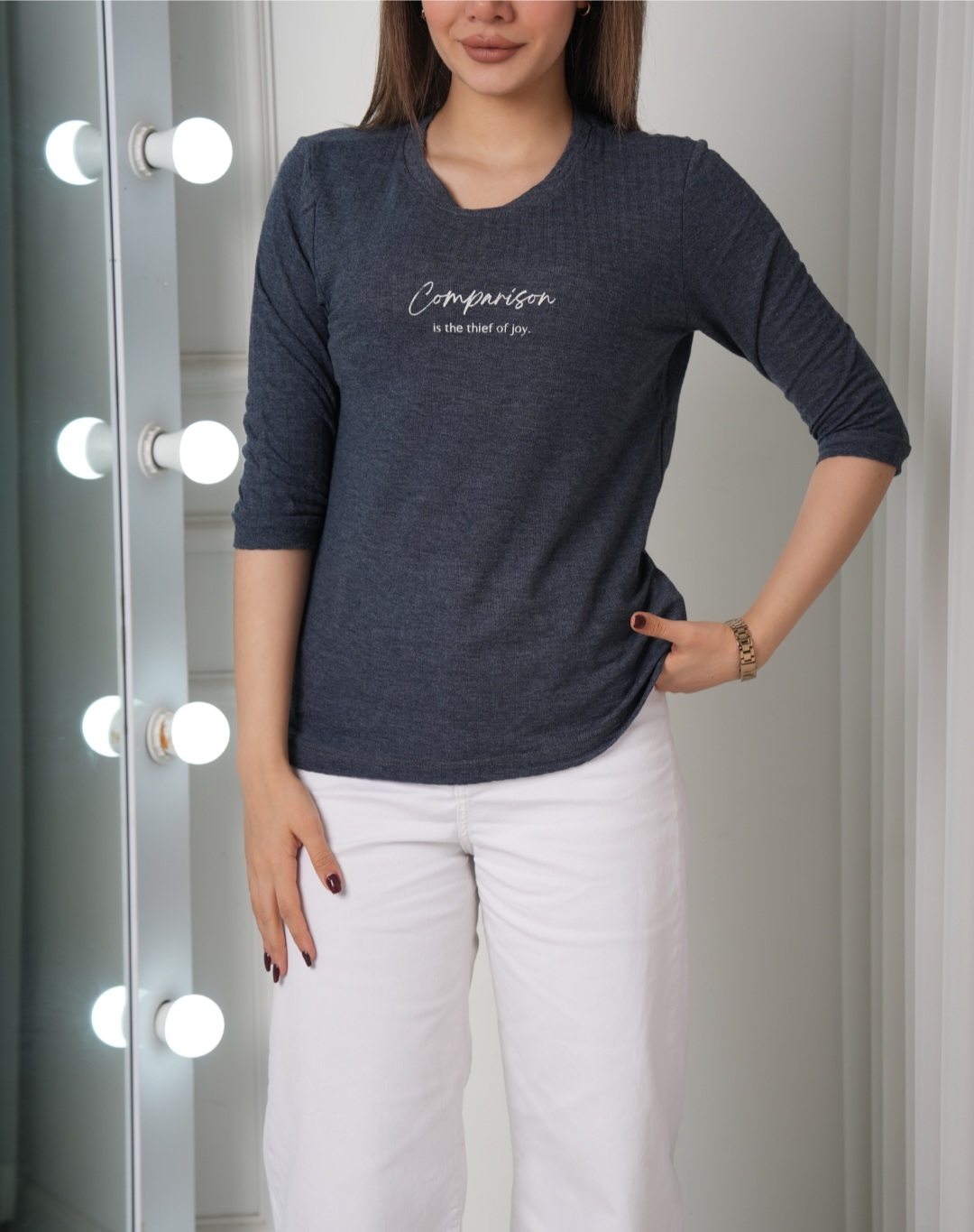 تیشرت سه ربع گلدوزی joy