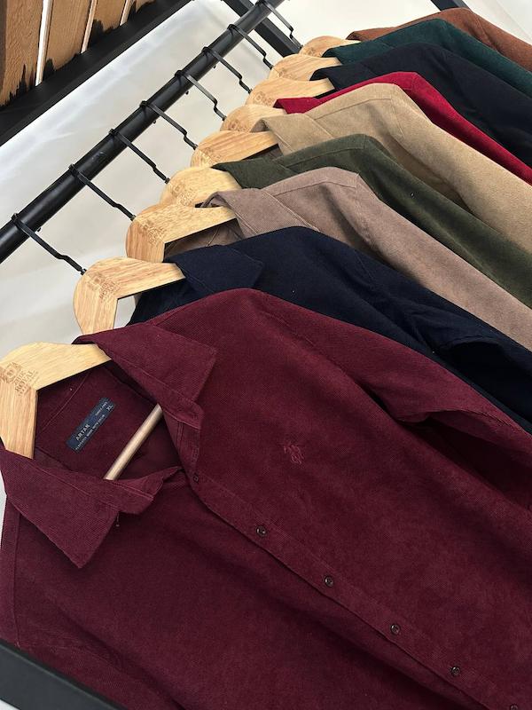 پیراهن مخمل کبریتی مردانه