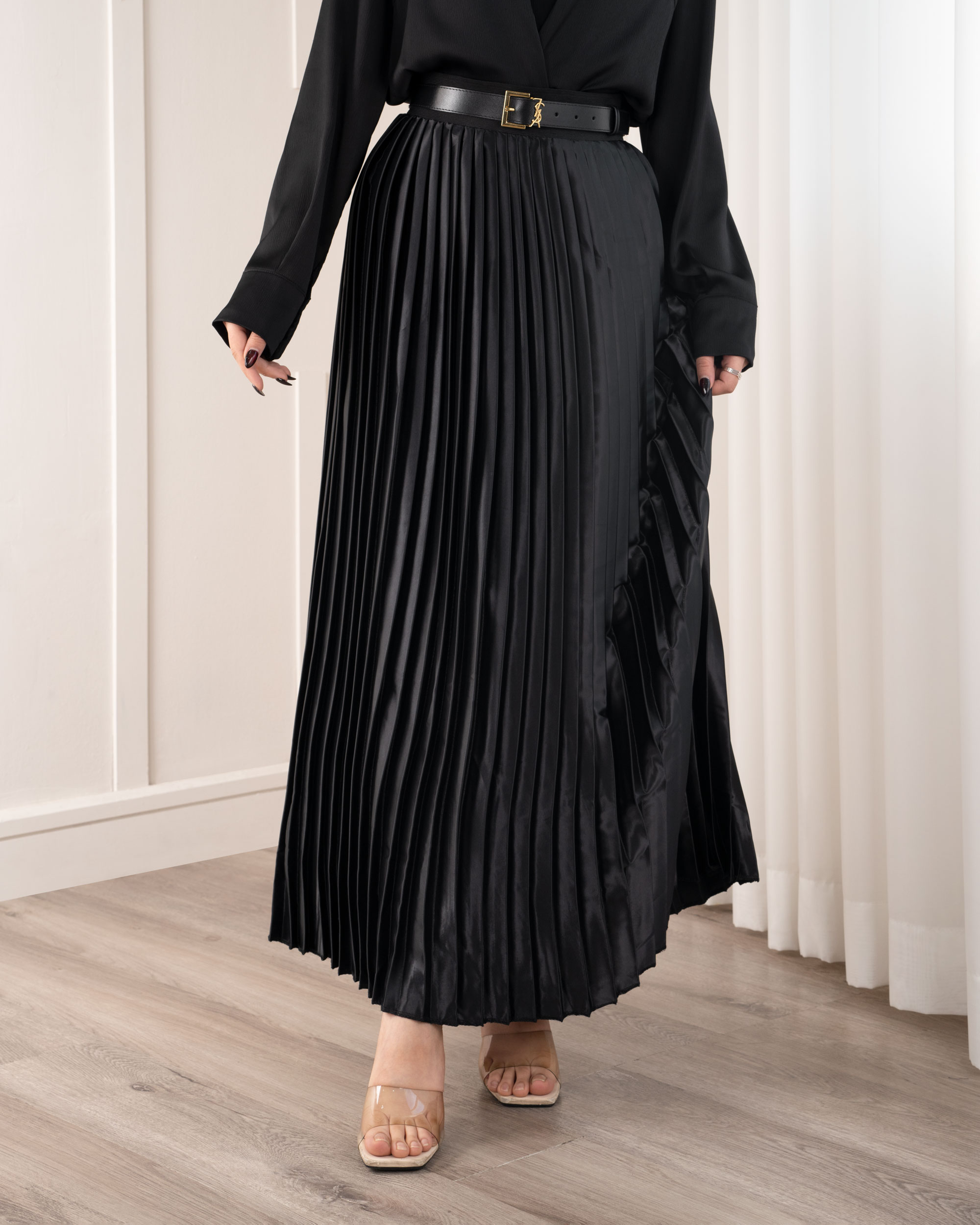 دامن پلیسه مشکی کد 0704