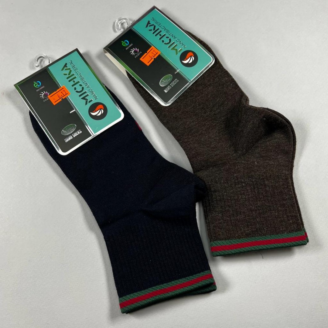 جوراب مردانه نیم ساق میچکا نانو کد 17 پک 2 عددی