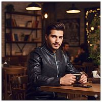 کاپشن چرم طرح پوست مار ساده مردانه مدل Yasan