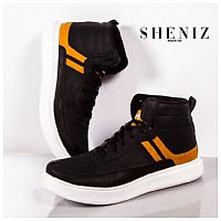 کفش ساقدار مردانه Sheniz (مشکی طلایی)