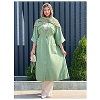 مانتو بلند دکمه چوبی کد 19237