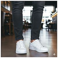 کفش تخت مردانه سفید مدل Yara