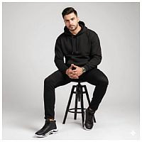 هودی کلاهدار مردانه بیسیک مشکی-مشکی