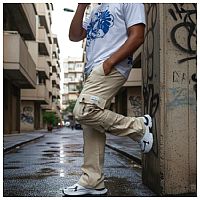 شلوار کارگو شش جیب پایین زیپ