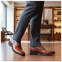 کفش رسمی بندی مردانه مدل sahand-عسلی